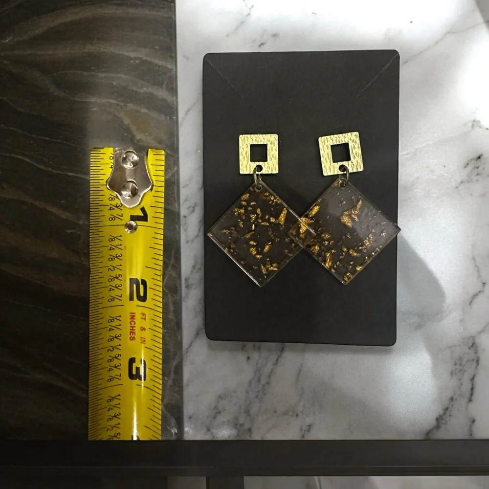 Handmade Gold Dust Earrings My Design - Picture 3 of 5